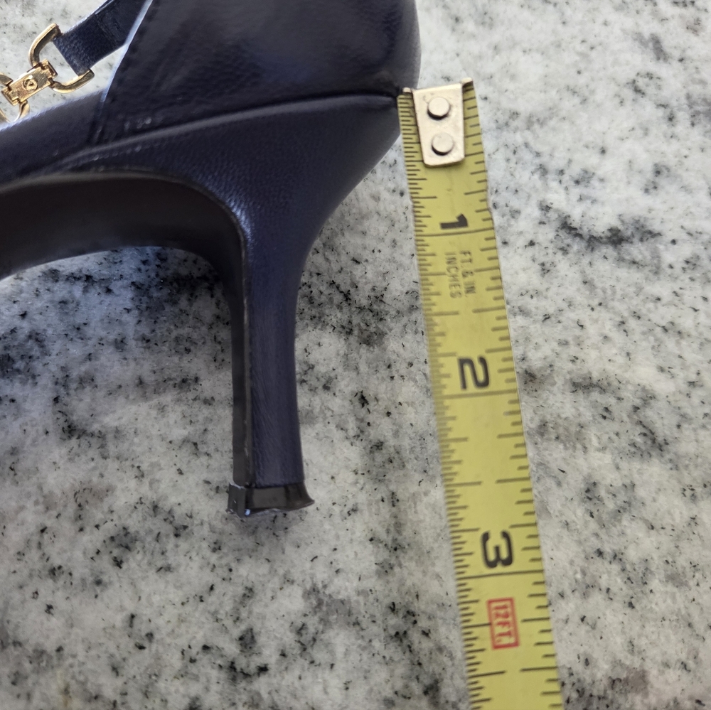 Ralph Lauren Elegant Navy Blue Leather Pumps SZ 8 - Worn Once - Picture 15 of 15